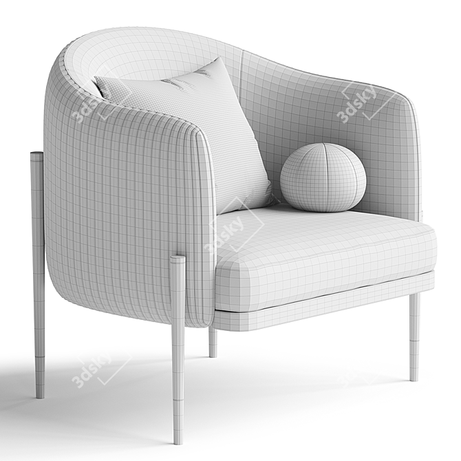 Modern Oxford Armchair by Capitalcollection 3D model image 6