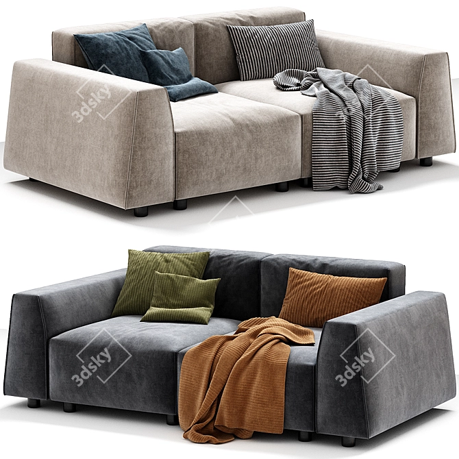 Transformable PARKER Sofa: Milano Bedding 3D model image 1