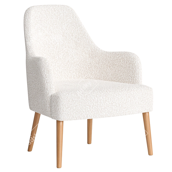 Lumo Stylish Modern Armchair 3D Model 3D model image 2