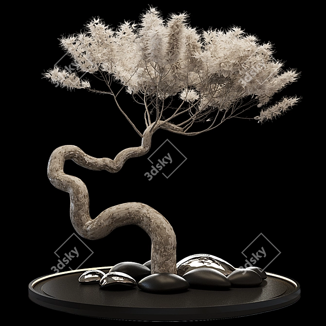 Artistic Bonsai Tree Model 3D model image 2