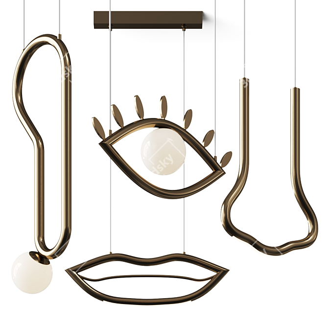 Masiero Visio Pendant Lights Set 3D model image 1