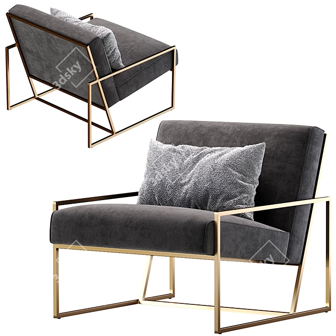 Marsden 1 Armchair: Stylish Comfort 3D model image 4