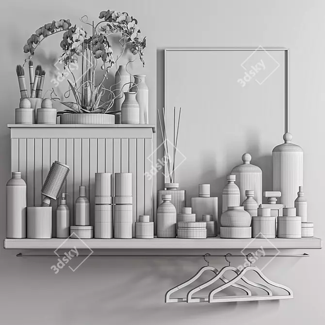 Modern Bathroom Accessories Set 3D model image 5