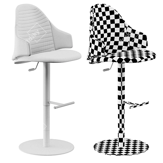 Elegant Vela Stool: 3D Model 3D model image 5