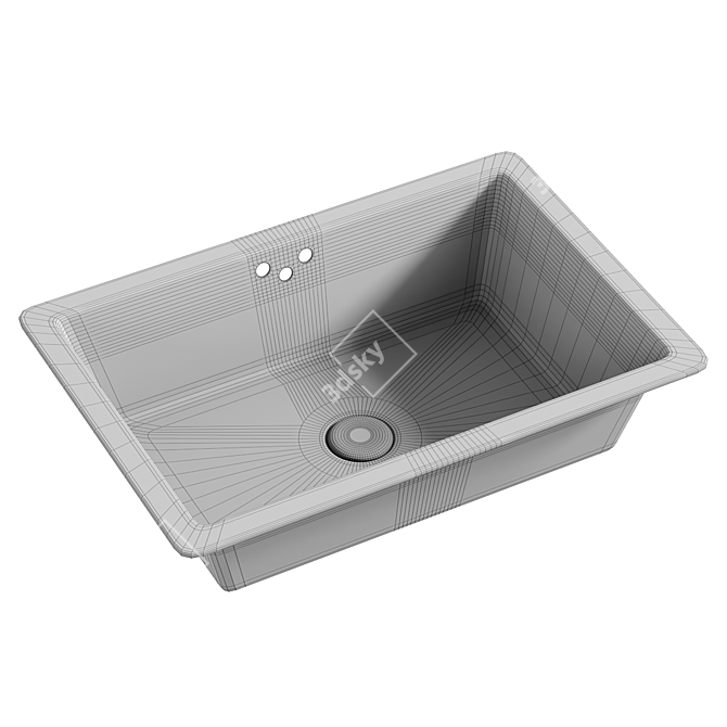 Luxury Kathryn Rectangular Bathroom Sink 3D model image 4