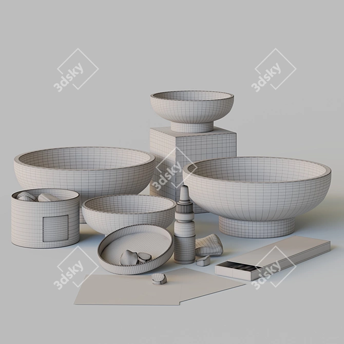 Sleek Modern Coffee Table Kit 3D model image 5