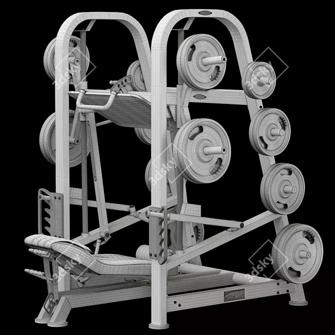 Advanced Vertical Leg Press Machine 3D model image 7