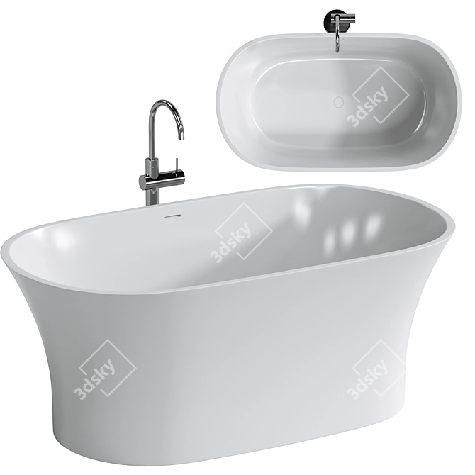 Modern Freestanding Bathtub with XForm 3D model image 2