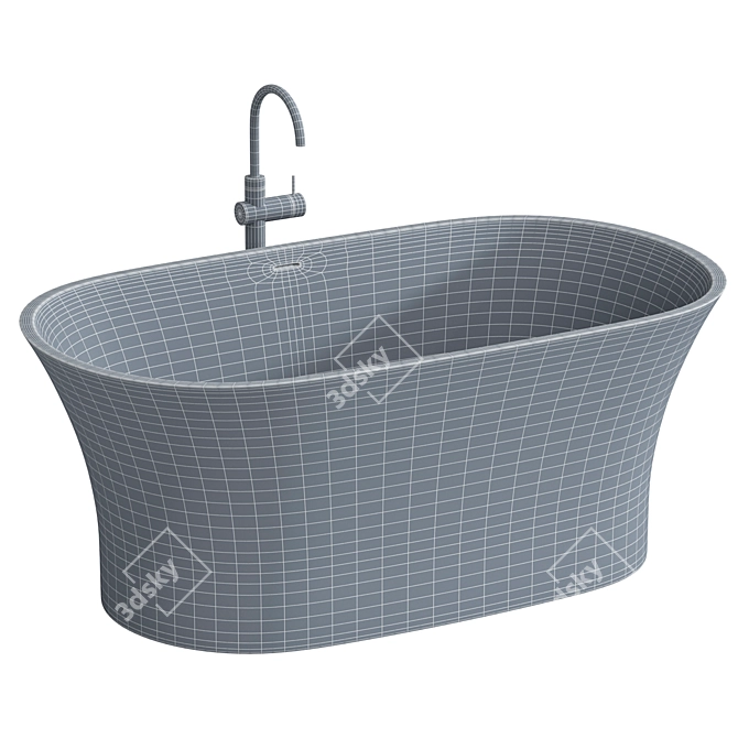 Modern Freestanding Bathtub with XForm 3D model image 4