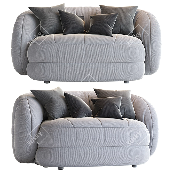 Plush 2016 Sofa in Coral 3D model image 1