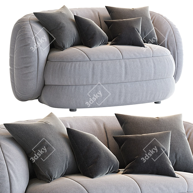 Plush 2016 Sofa in Coral 3D model image 2