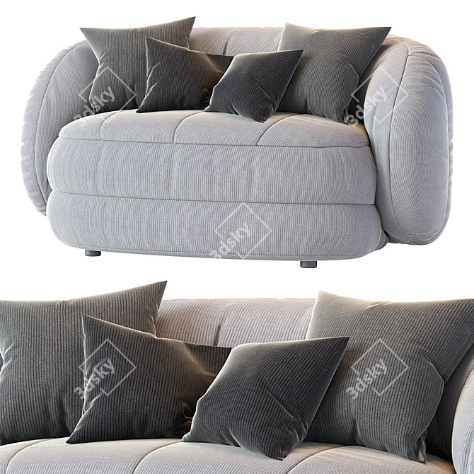 Plush 2016 Sofa in Coral 3D model image 3