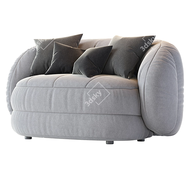 Plush 2016 Sofa in Coral 3D model image 4