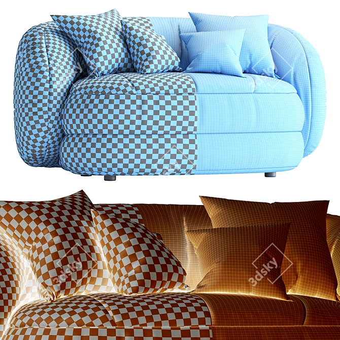 Plush 2016 Sofa in Coral 3D model image 6