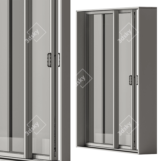 Metal Sliding Windows Set 29 3D model image 6