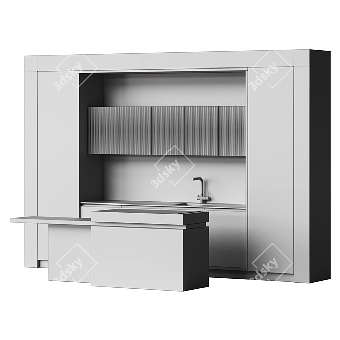 Modern Kitchen Collection: Wooden & Marble 3D model image 4