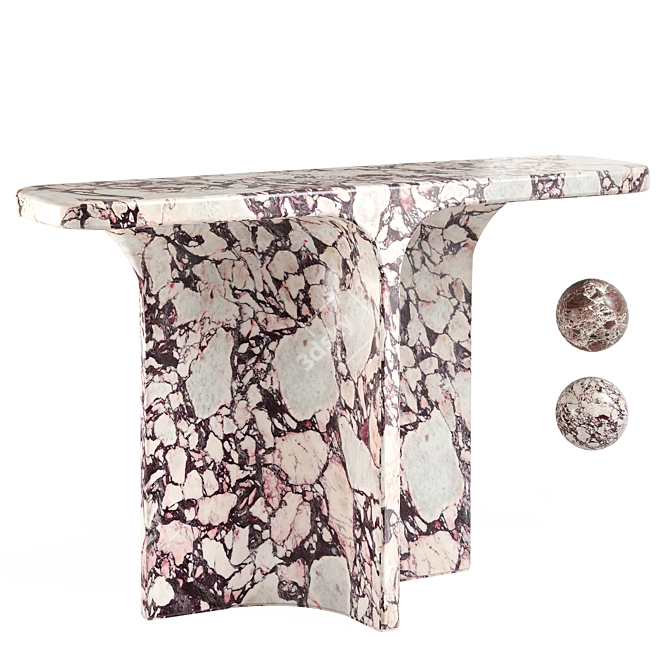 Marble T Console Calacatta Herve Langlais 3D model image 1