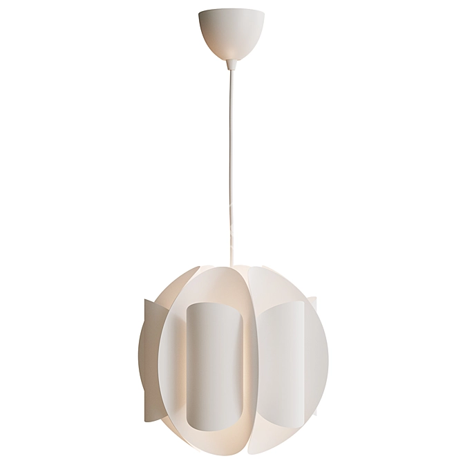 Modern White Pendant Lamp Fixture 3D model image 4