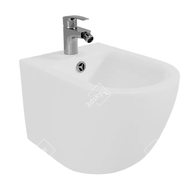 Elegant Wall-Mounted Bidet Solution 3D model image 5