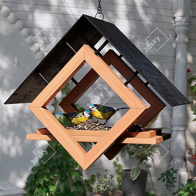 Minimalist Bird Feeder Design 3D model image 2