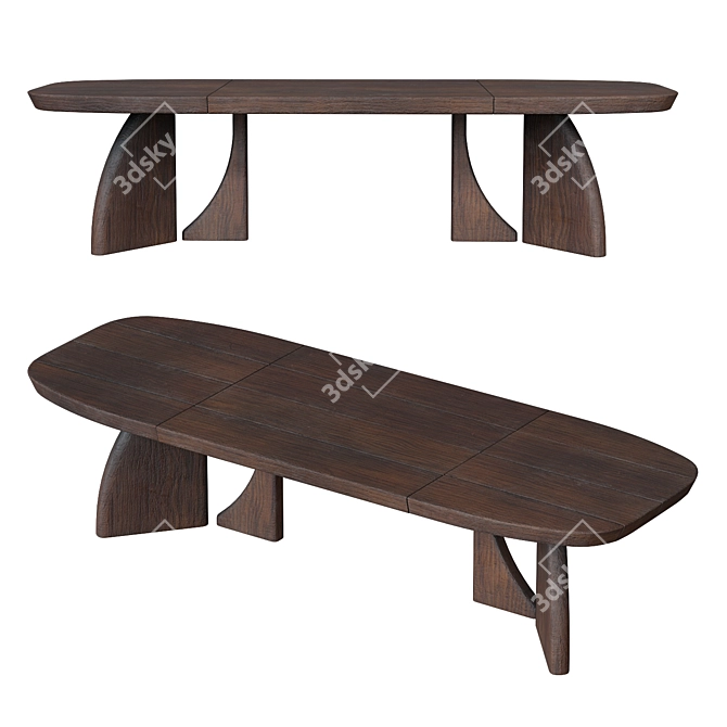 Title: Vintage Dining Table 3D model image 1