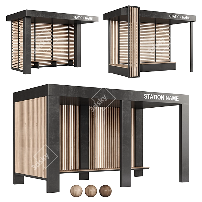 Bus Stop Set for 3D Modeling 3D model image 6