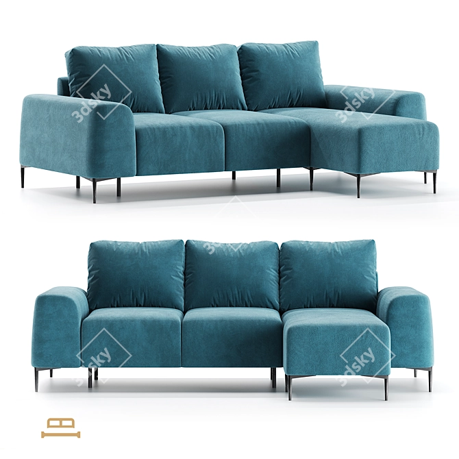 Trento Corner Sofa by Idealbeds 3D model image 2