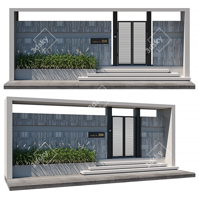 Modern Entryway Furniture Set 3D model image 1