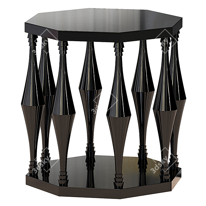 Sleek Noir Marceo Side Table 3D model image 1