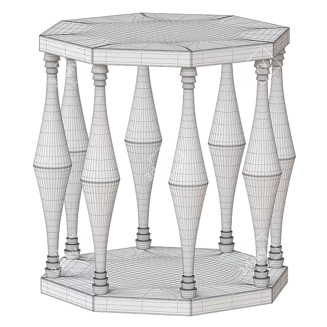 Sleek Noir Marceo Side Table 3D model image 2