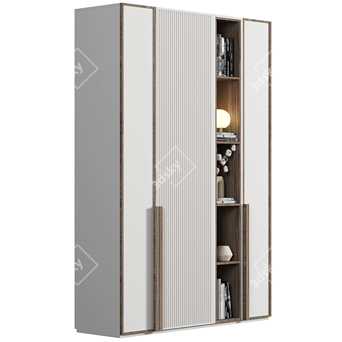 Quality 4K Wardrobe with Cabinets 3D model image 2