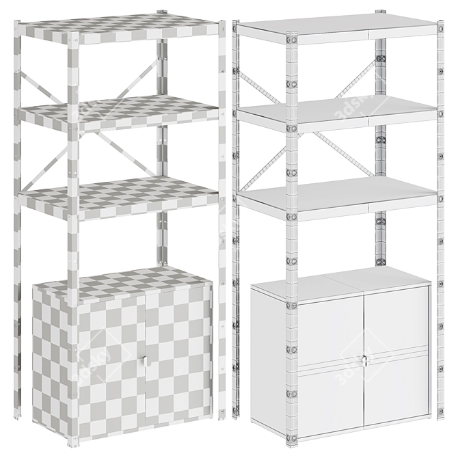 IKEA Storage Cabinet Shelf 3D model image 3
