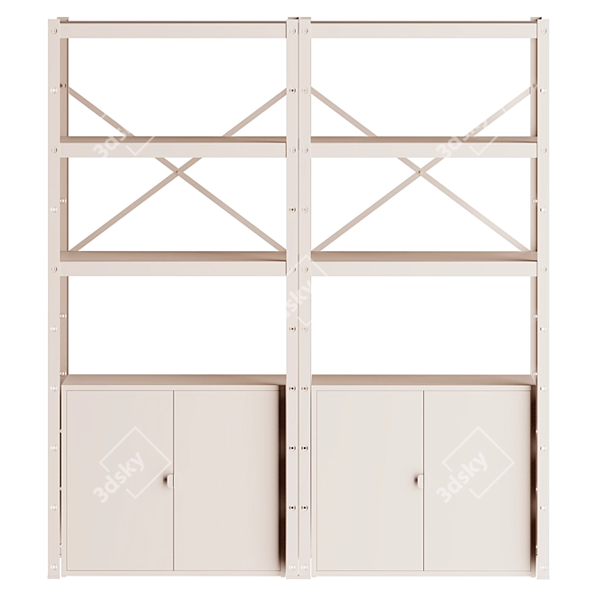IKEA Storage Shelf with Cabinets 3D model image 1