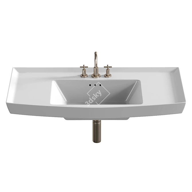 Elegant Olney Wall-Mount Sink 3D model image 2