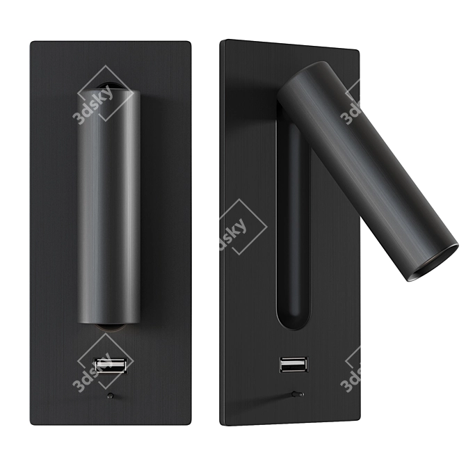 Astro Wall-Mounted USB Reading Light 3D model image 1