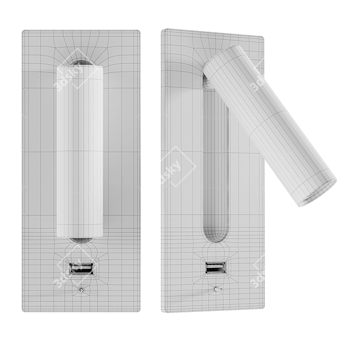 Astro Wall-Mounted USB Reading Light 3D model image 3