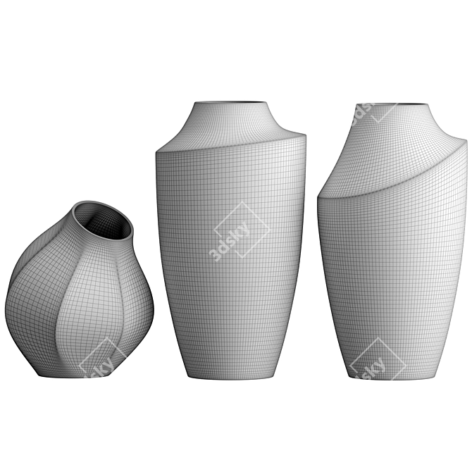 Handcrafted Ceramic Vase 3D model image 7