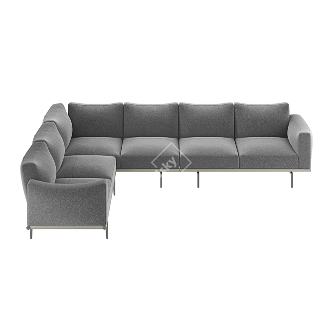 Italian Corner Sofa Comfortably Hugs 3D model image 5