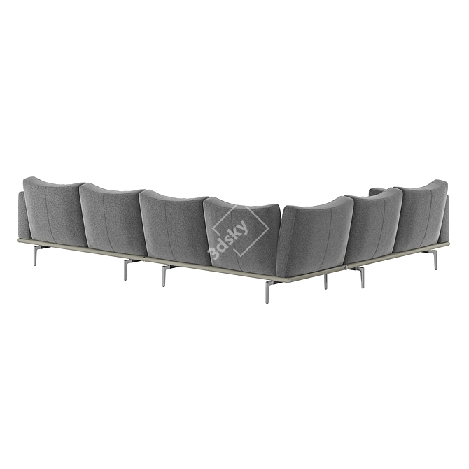 Italian Corner Sofa Comfortably Hugs 3D model image 6