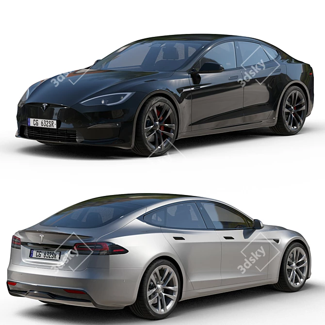 Tesla Model S Plaid 2023 Kit 3D model image 5