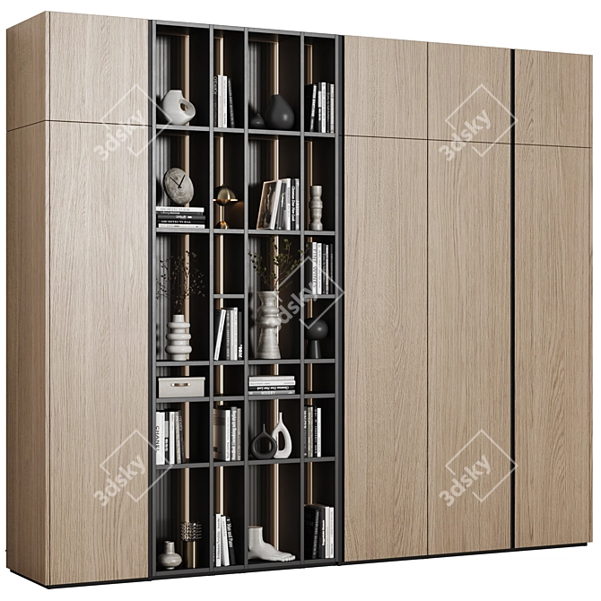 Modular Minimalist Style Wardrobe 3D model image 1