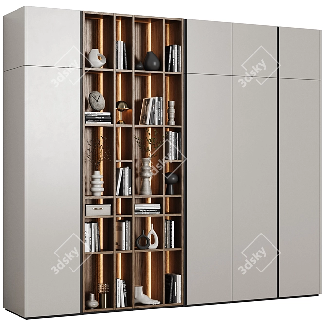 Modular Minimalist Style Wardrobe 3D model image 2