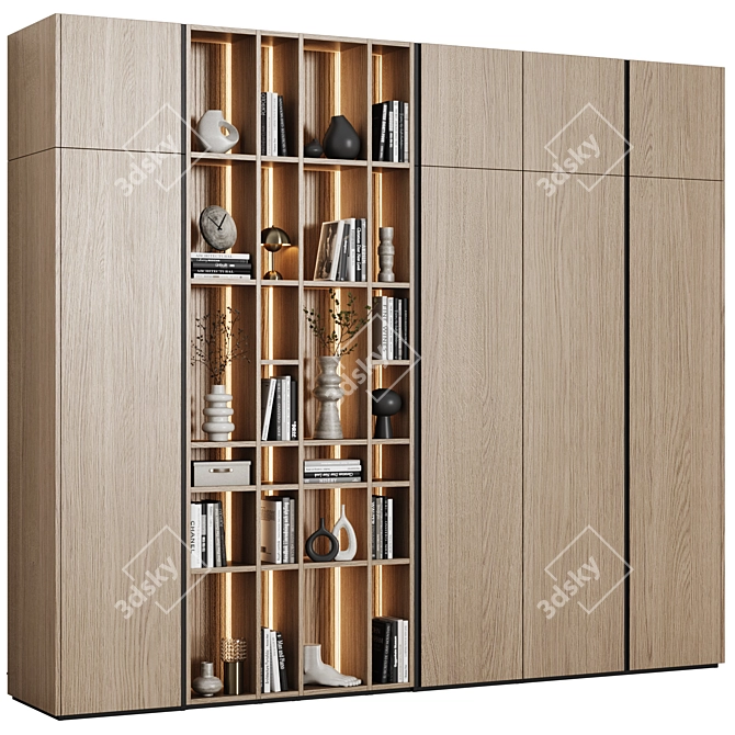 Modular Minimalist Style Wardrobe 3D model image 3