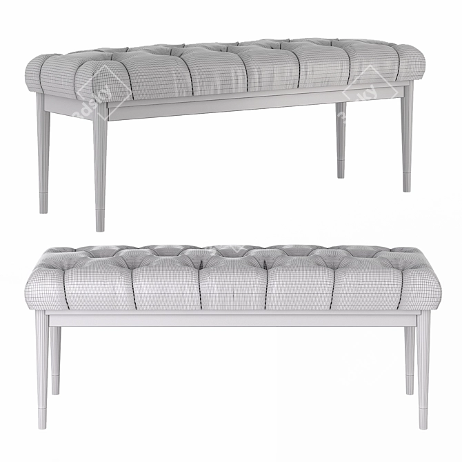 Title: Velvet Novani Bed Bench 3D model image 2