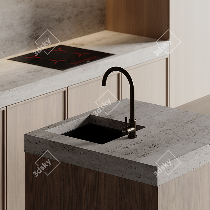  Modern Kitchen 3D Model 3D model image 3