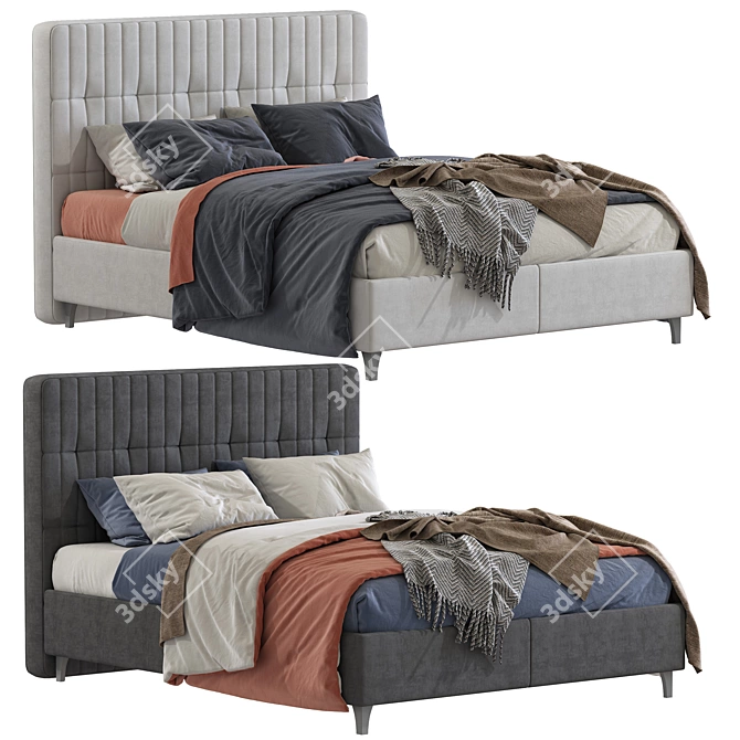 Sona 398 Bed in Two Colors 3D model image 1