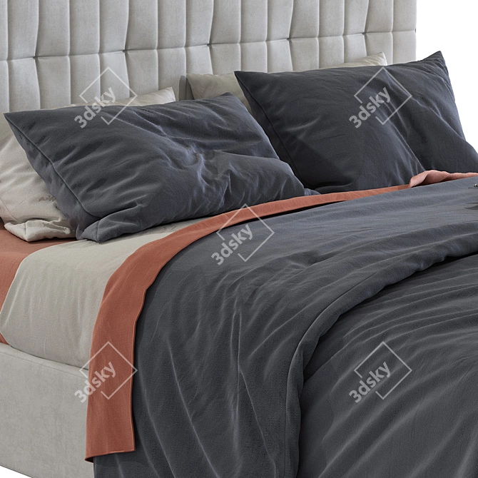 Sona 398 Bed in Two Colors 3D model image 4