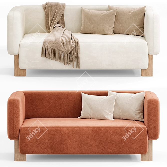 Arklou Sofa: Modern Comfort Elegance 3D model image 2