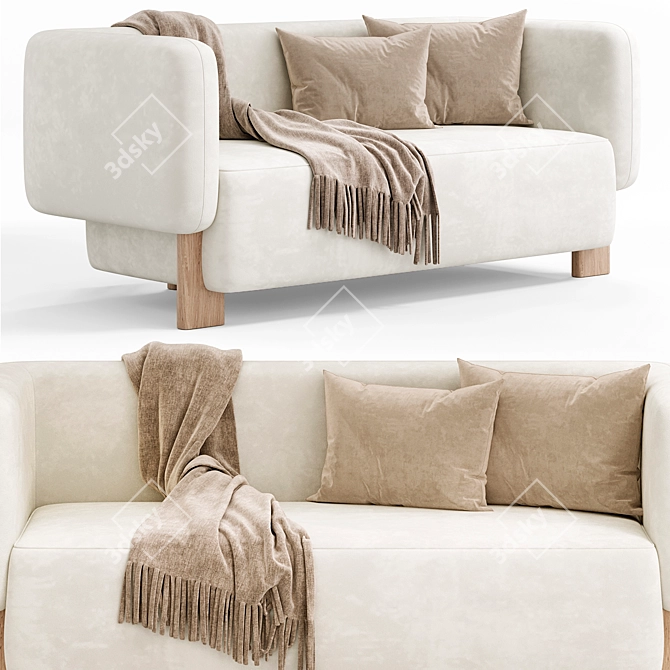 Arklou Sofa: Modern Comfort Elegance 3D model image 3