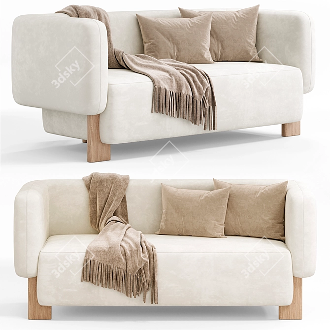 Arklou Sofa: Modern Comfort Elegance 3D model image 4